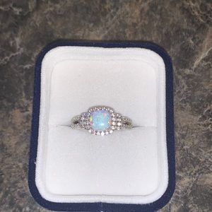 Diamond opal ring